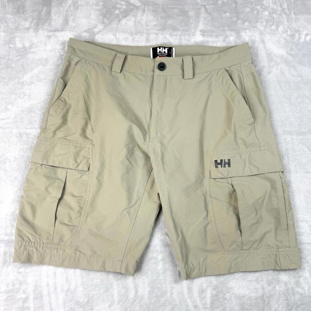 Helly Hansen Cargo Shorts Beige Outdoor Hiking Utility Pockets Men 10” Gorpcore